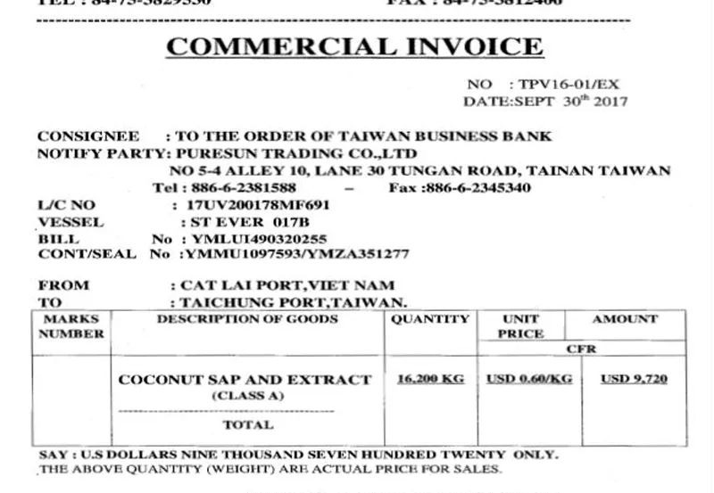 Hoá đơn thương mại là căn cứ thanh toán giữa bên mua và bên bán
