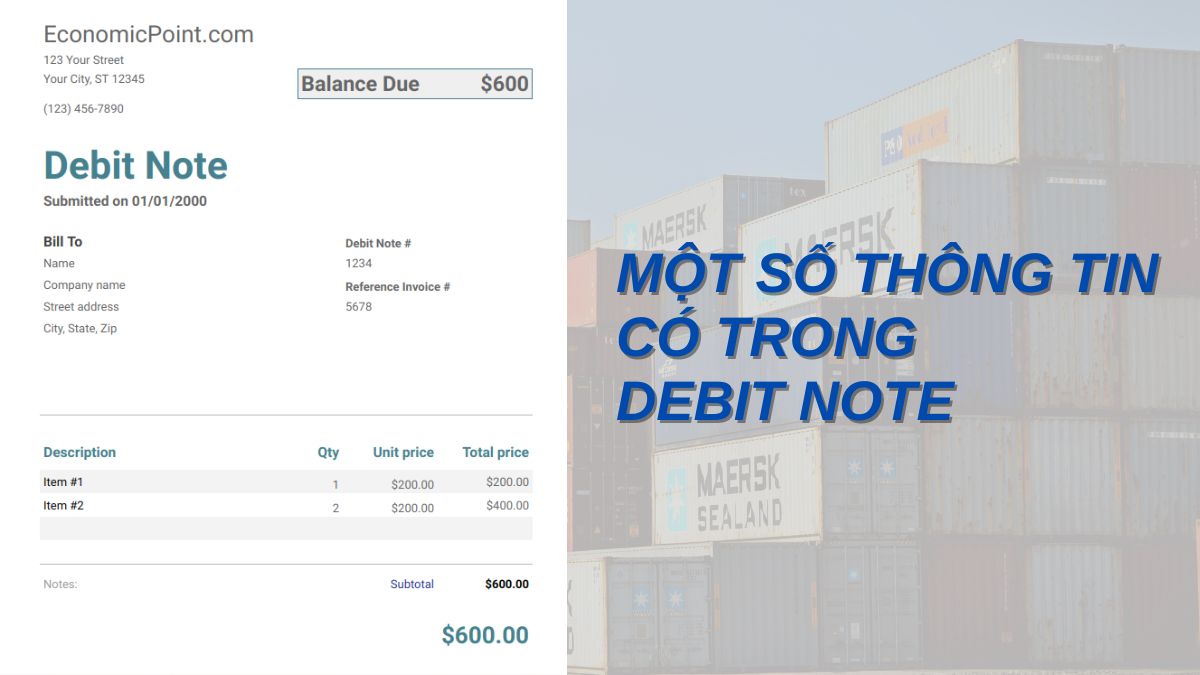 Debit note là gì trong xuất nhập khẩu?