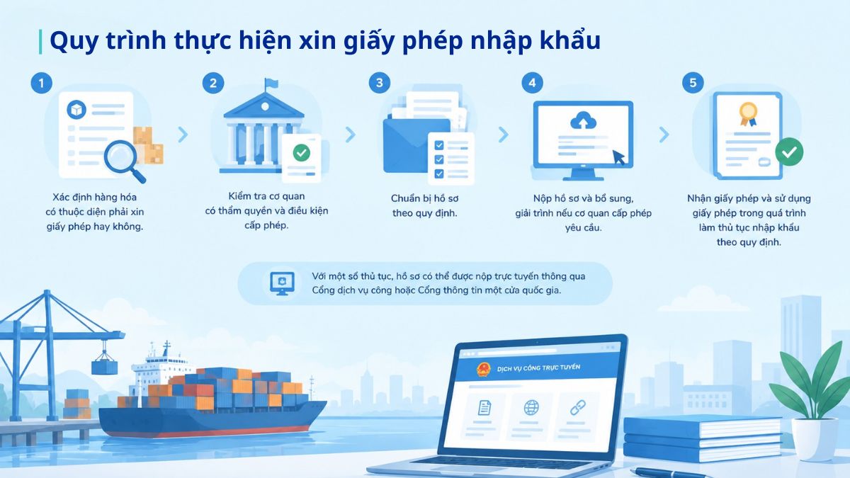Quy trình thực hiện xin giấy phép nhập khẩu