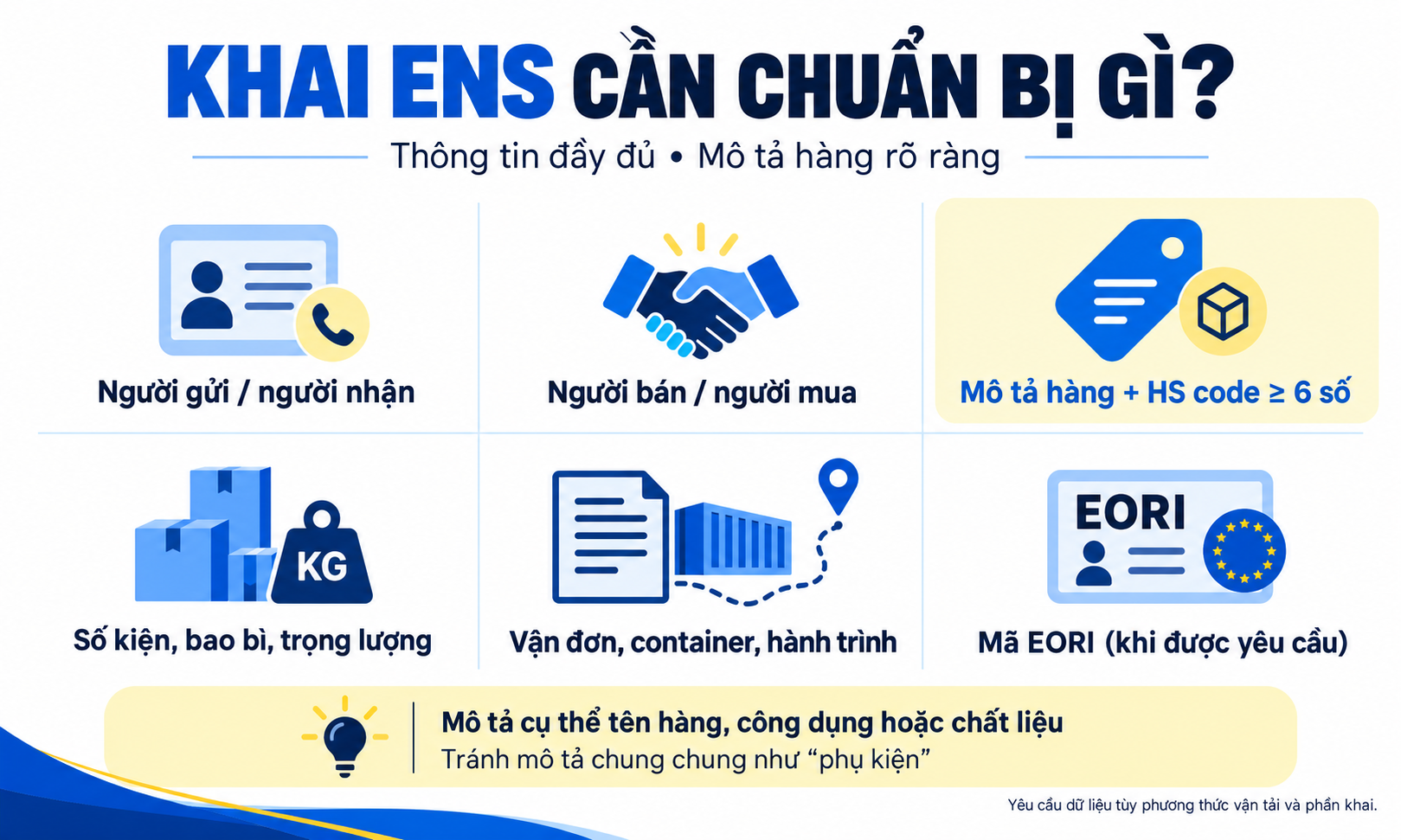 Thông tin cần chuẩn bị và lưu ý khi khai ENS